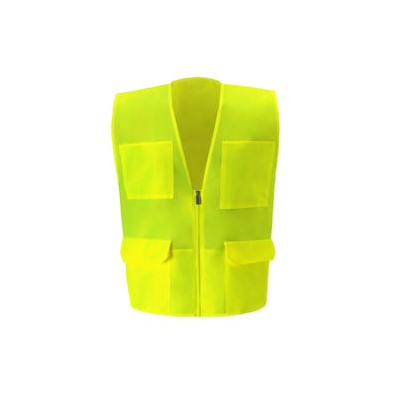 2W International Safety Vest XL Plain Back, , Zipper 6 Pockets 8048-B XL